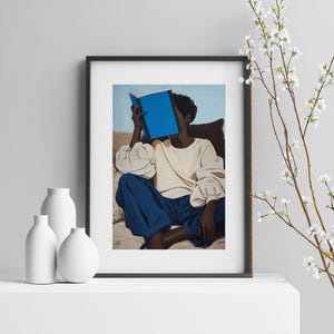 Lost in a Book – Printable Poster in Shades of Blue for Book Lovers ...