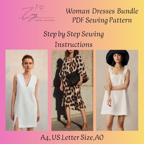 plus size linen dress pattern Plus Size Linen Dress Sewing Pattern: Women's PDF (instant Download