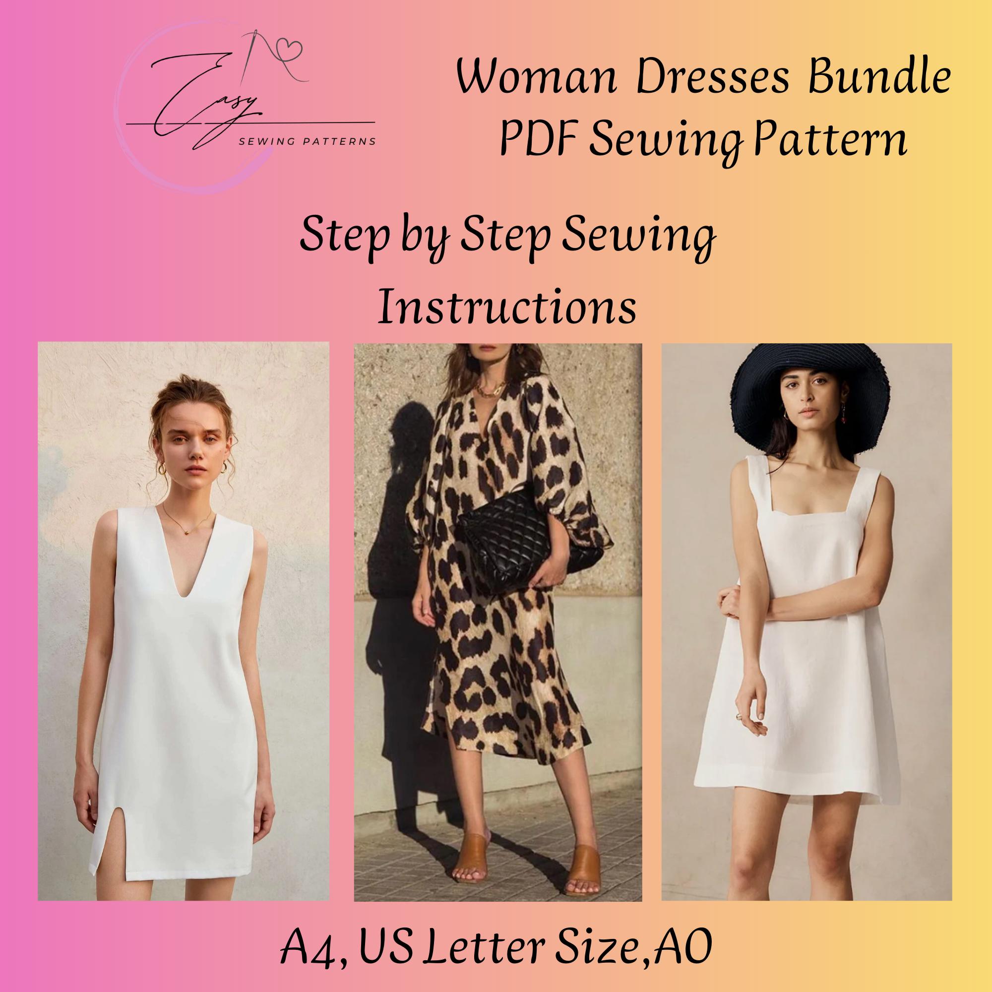 Plus Size Linen Dress Sewing Pattern: Women's PDF (Instant Download