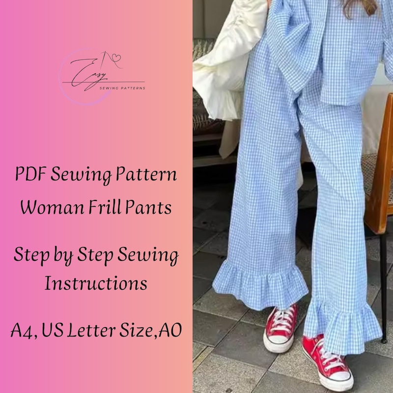 Womens Ruffle Pants - Etsy