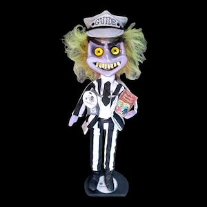 Beetlejuice Plüschpuppe handgefertigt mit Knopfaugen