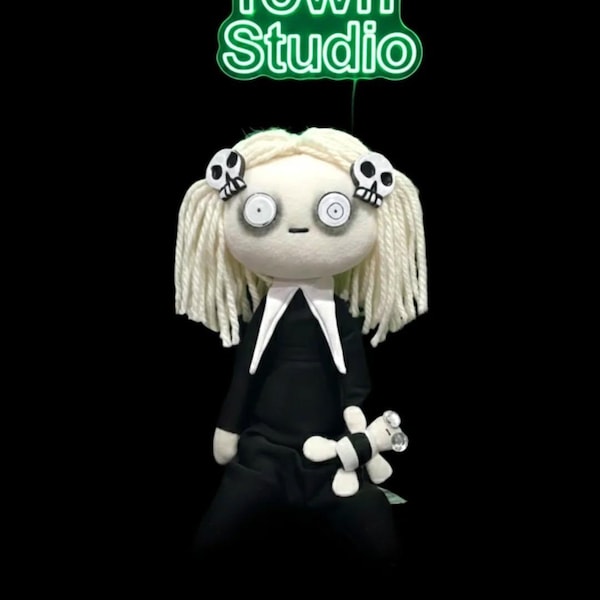 Lenore the Cute Little Dead Girl Plush Doll, Handmade Collector Toy