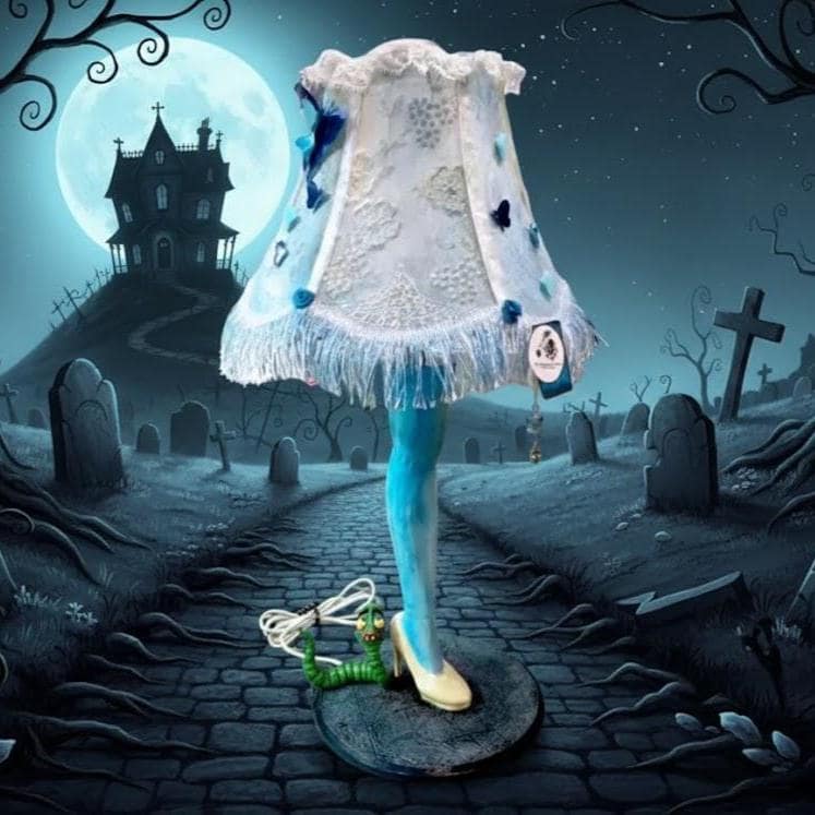 Emily Leg Lamp: Corpse Bride Inspired, Hand-painted Halloween
