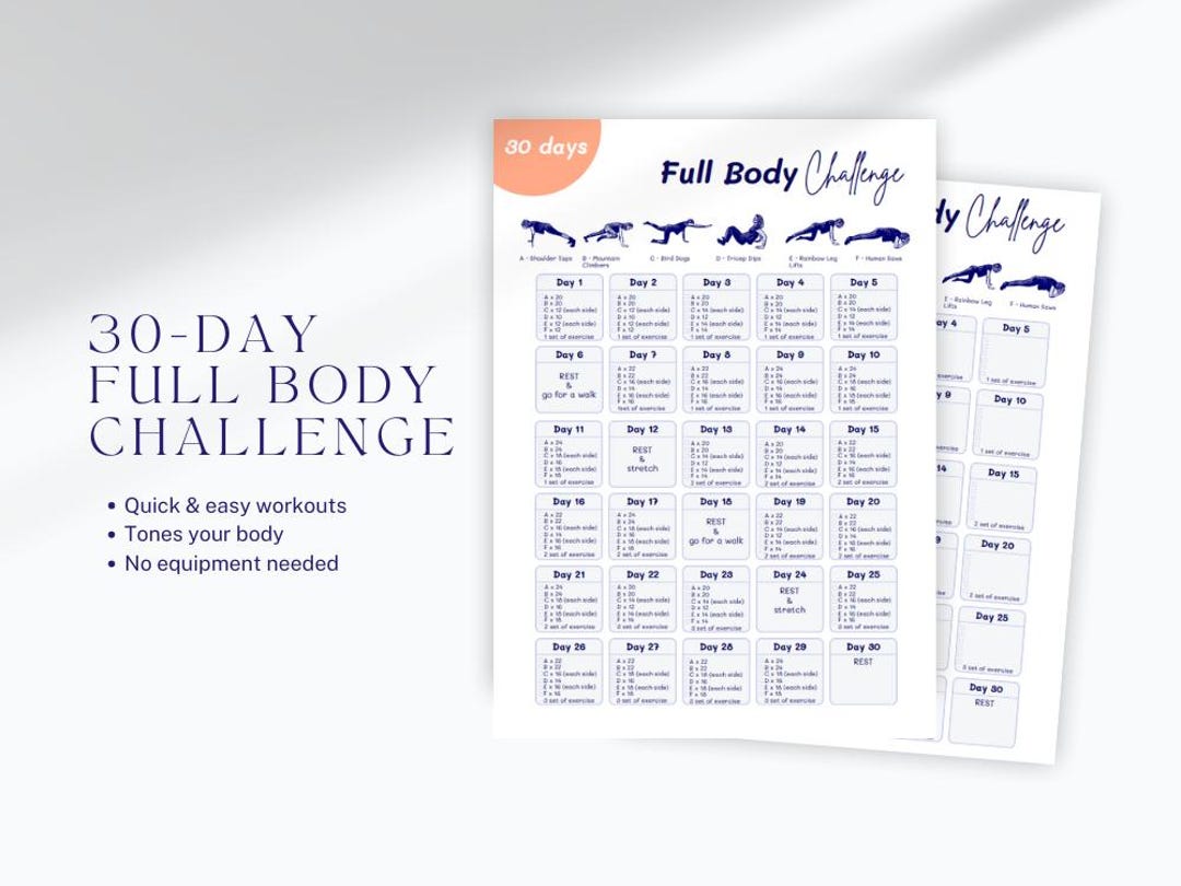 30 Day Full Body Challenge | Fitness Exercises | Legs, Arms & Core ...