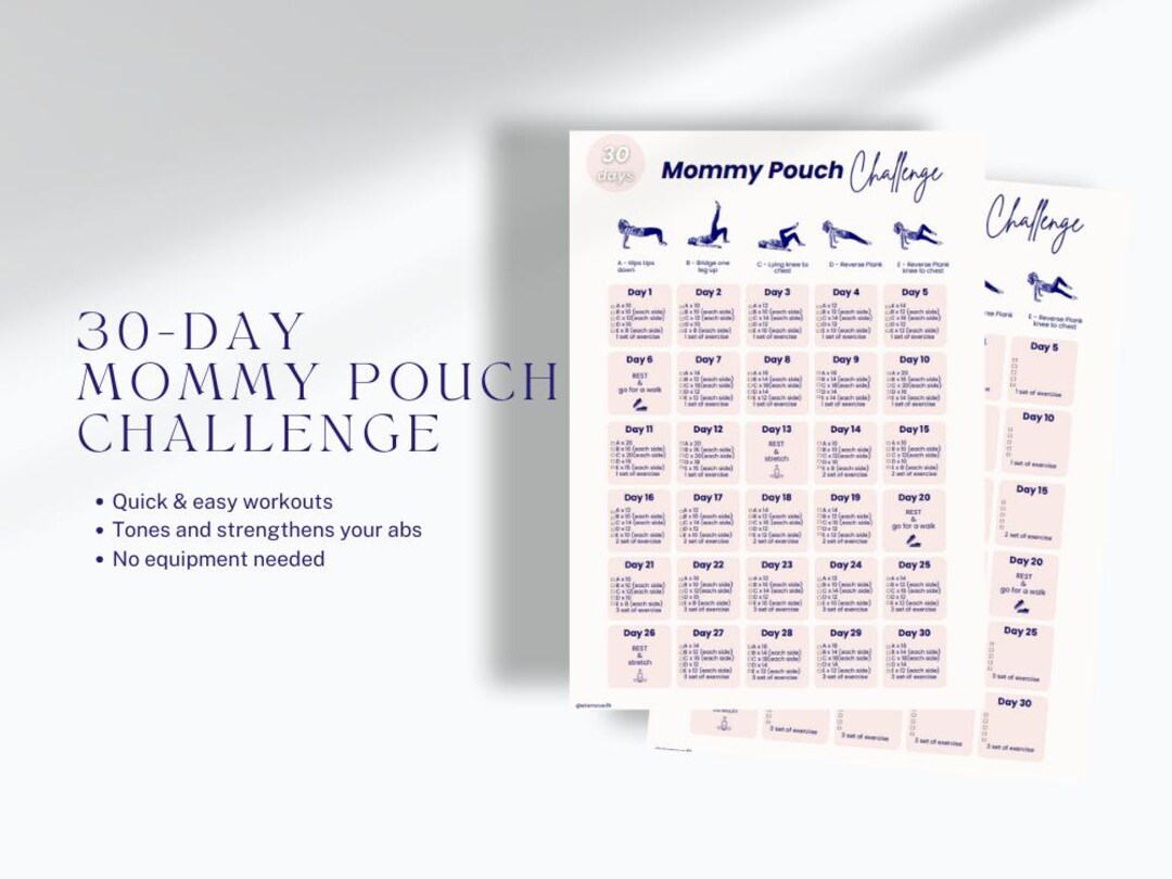 30 Day Mommy Pouch Challenge | Postpartum Ab Toning | Core Recovery ...
