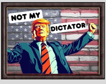No ai dittatori - Cartello di protesta stampabile per difendere la democrazia (download digitale)