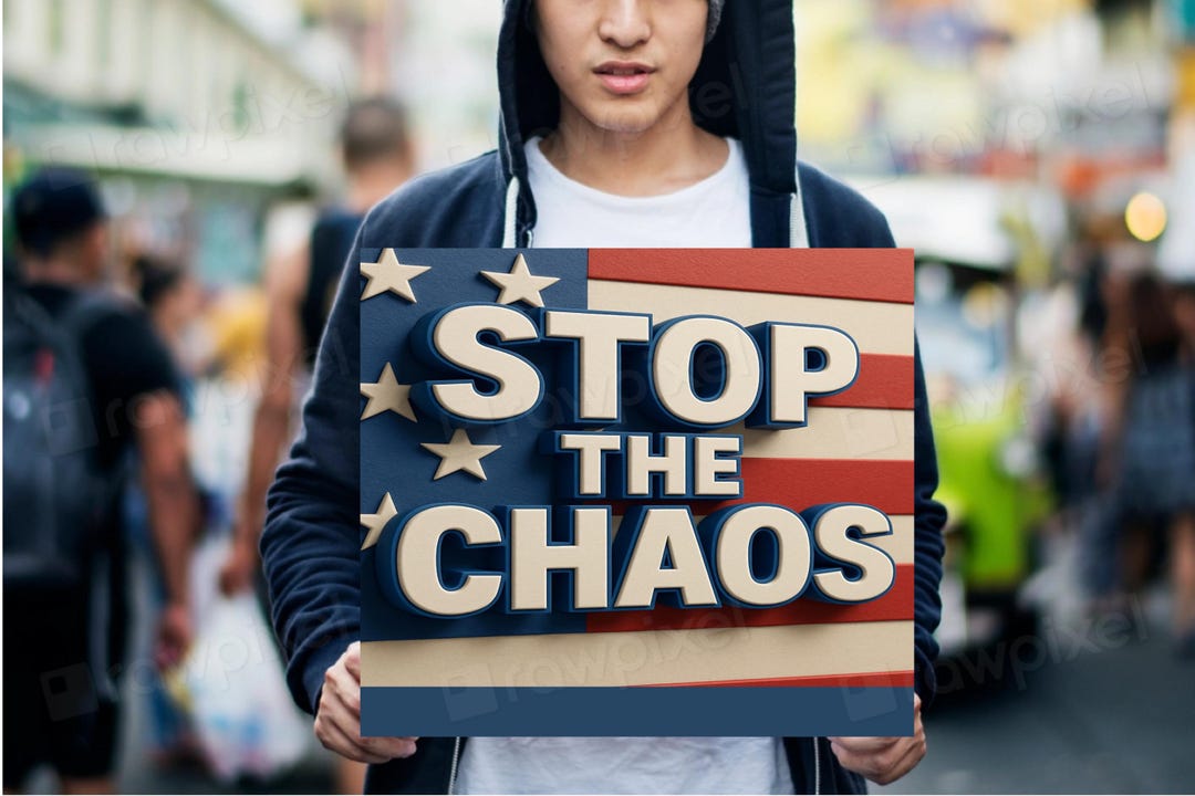 Stop Riots Poster Patriotic Protest Poster: Stop the Chaos, Red White & Blue (digital ...