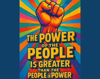 Manifesto di protesta "Potere al popolo": Unità nella resistenza (cartello stampabile digitale) / No Kings
