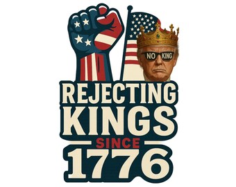 Cartello di protesta No Kings: manifesto attivista, download immediato