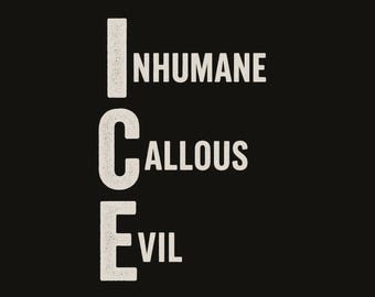 ICE Protest Sign: Bold Activist Art - Digital Download  | No Kings