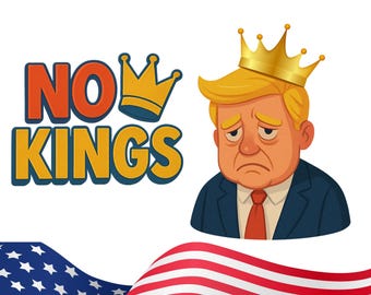 Manifesto di protesta No Kings: arte patriottica anti-Trump (stampabile)