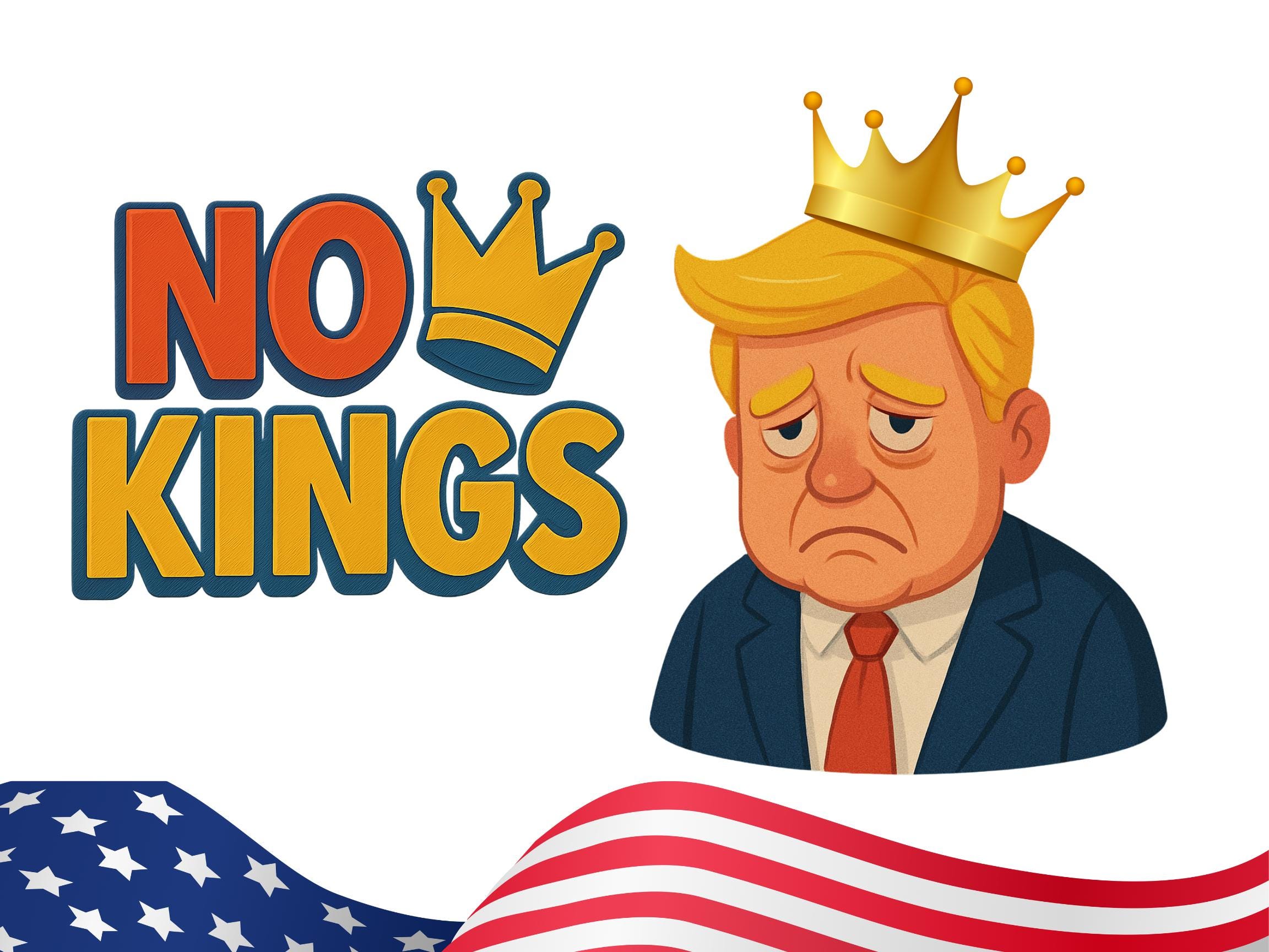 No Kings Protest Poster: Patriotic Anti-trump Art (printable) - Etsy