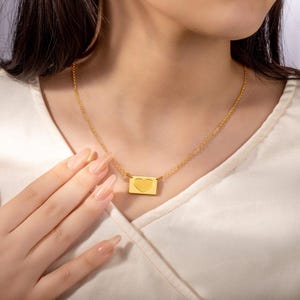 Personalized Heart Envelope Locket Necklace, Custom Hidden Message Jewelry, Secret Love Note Necklace, Gift for Her