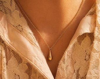 Cremation Urn Necklace, Teardrop Ashes Necklace, Personalized Name Urn Jewelry, Memorial Necklace for Loved One