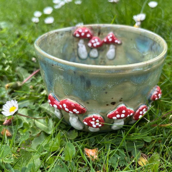 Handgemachte Pilz Keramikschale | Mushroom Bowl | Cottagecore Deko | Fairycore Keramik Geschenk