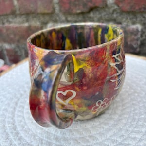 Handmade Floral Ceramic Mug | Colorful Pottery Coffee Cup | Handbemalte Keramik Tasse | Artisan Tea Mug | Unique Gift