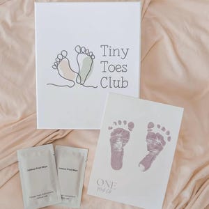 Inktvrije mijlpaalkitkaart eerste 12 maanden | Mijlpaalkaarten voor baby's | Voetafdruk baby | Mijlpaal van 12 maanden | Cadeau kraamcadeau | Handafdruk baby