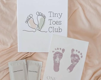 Ink Free Milestone Kit Card First 12 Months | Baby Milestone Cards | Baby Footprint | 12 Month Milestone | Baby Shower Gift | Baby Handprint