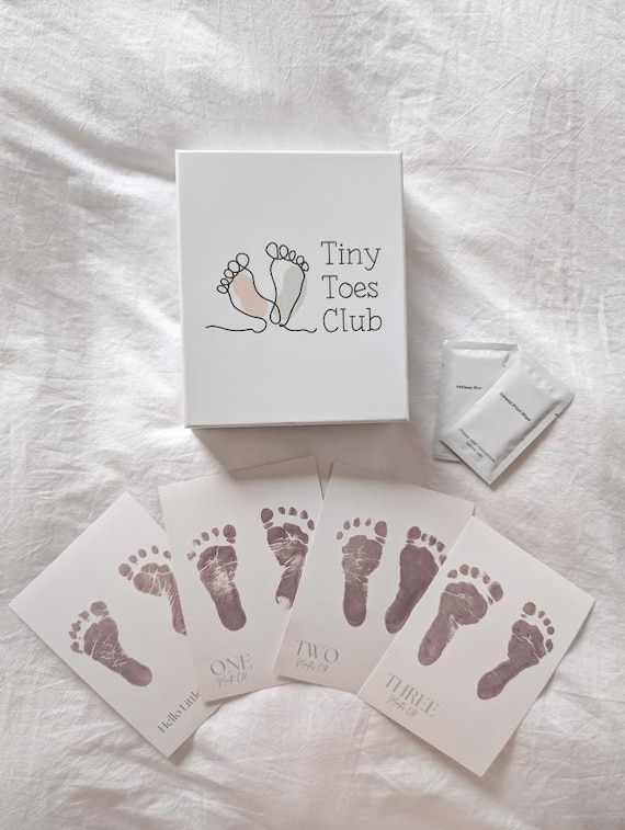 Ink-Free Baby Milestone Cards Kit | 0-12 Months | Hand & Foot Keepsake | Inkless | 12 Month Milestone | Baby Shower Gift