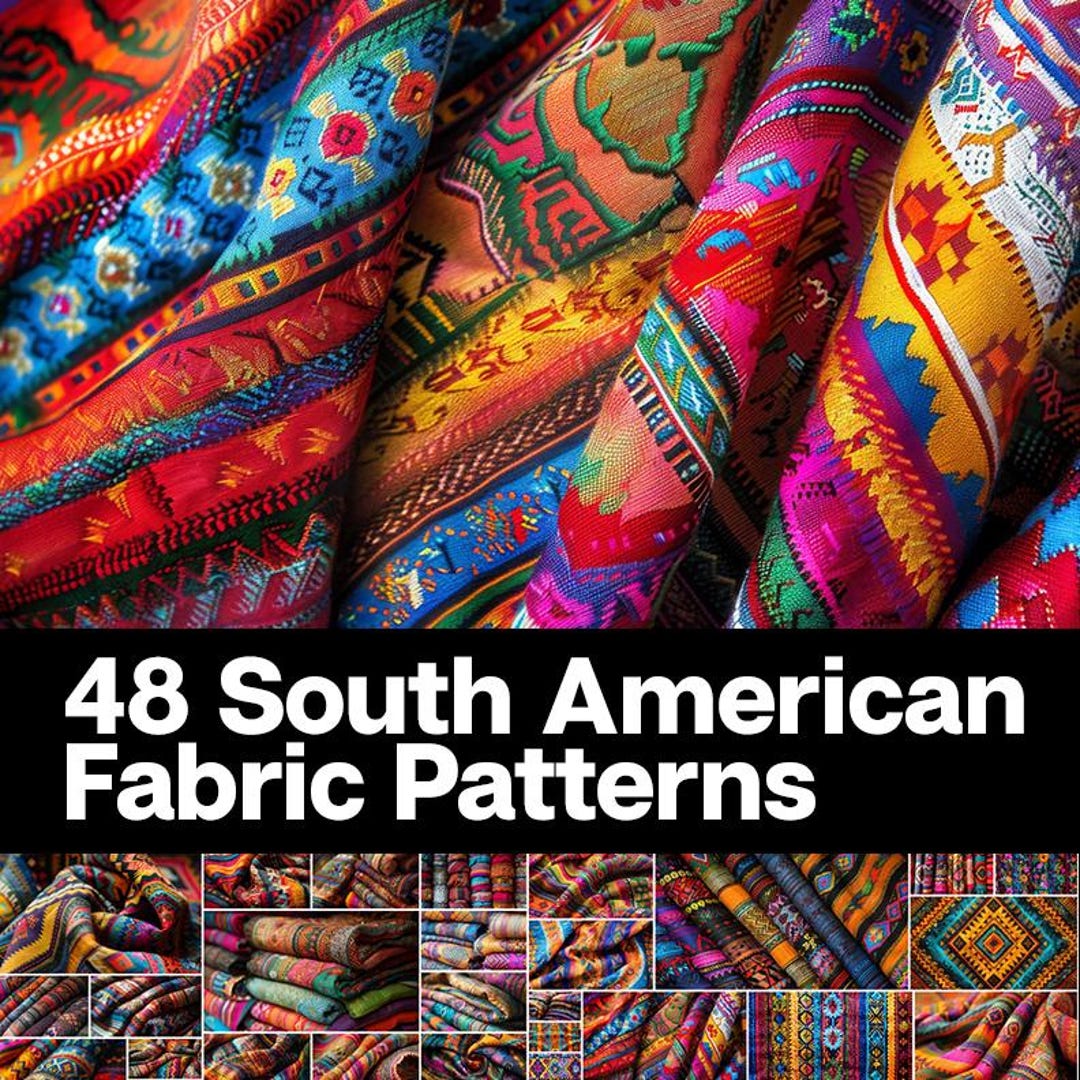 South American Fabric Patterns: 48 Stock Images, Ethnic Textile