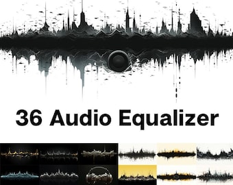 36 Audio Equalizer Stock Images: Sound Wave Graphics (Digital Download)