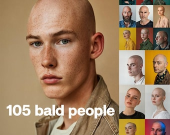 Bald People Stock Photo Bundle: Diverse Portraits (Digital Download)