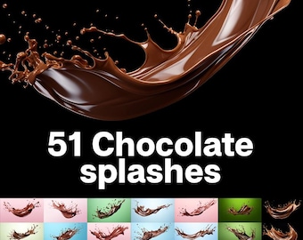 Chocolate Splash Images: 51 Dark & Sweet Illustrations (Digital Download)