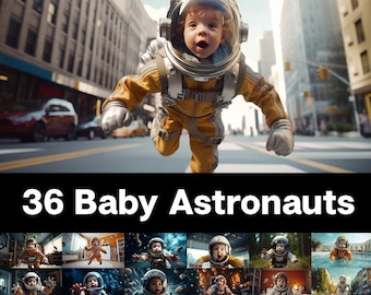 Baby Astronaut Stock Images: Cosmos Art, Commercial Use (PDF Download)