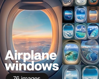 Airplane Window Stock Images: Japan Views (76 Images) (Digital Download)