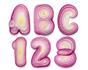 Onion Alphabet PNG: Transparent Typography (Digital Download)