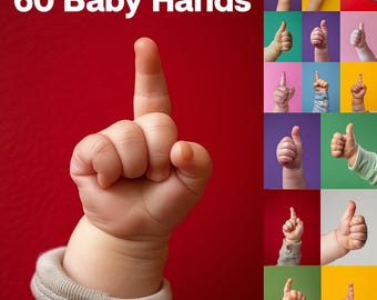 60 Photorealistic Baby Hands Images: Stock Photo Bundle (Digital Download)