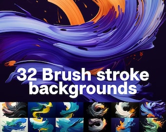 Abstract Brush Stroke Backgrounds: Art Stock Images (Digital Download)