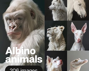 Albino Animals Stock Photos: Wildlife Images Bundle (Digital Download)