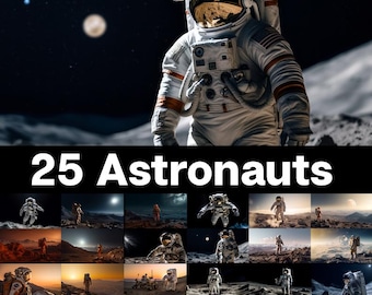 Astronaut in Space Digital Art: Stock Image Bundle (Digital Download)