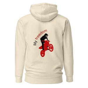 Motorrad Hoodie mit meiner Freiheit Design für Männer und Frauen | Gemütliche Reiterbekleidung für jedes Wetter | Dirt Bike Hoodie | Moto Kapuzenpullover