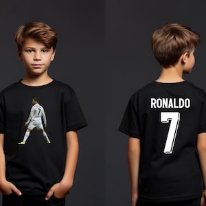 Youth Ronaldo Soccer T-shirt, Ronaldo Soccer Shirt, Kids Ronaldo Inspired Soccer T-Shirt, Football Merch Ronaldo Shirt, Ronaldo Fan Shirt
