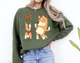 Mum Chilli Bluey Sweatshirt, Retro Chilli Heeler Sweatshirt, Bluey Mum Family Sweatshirt, Bluey Mama Sweatshirt, Bluey Family Hoodie