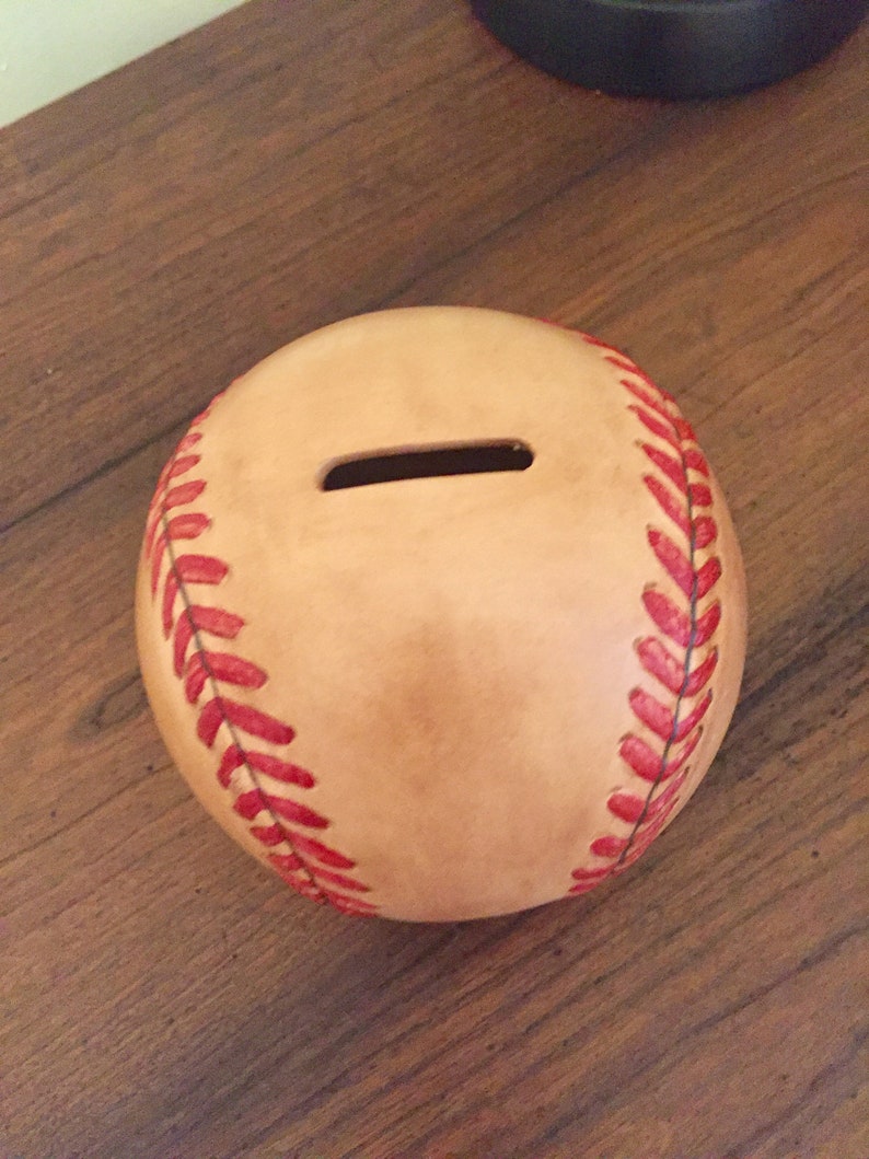 Bank Baseball bank Baseball coin box Piggy bank Ceramic Etsy