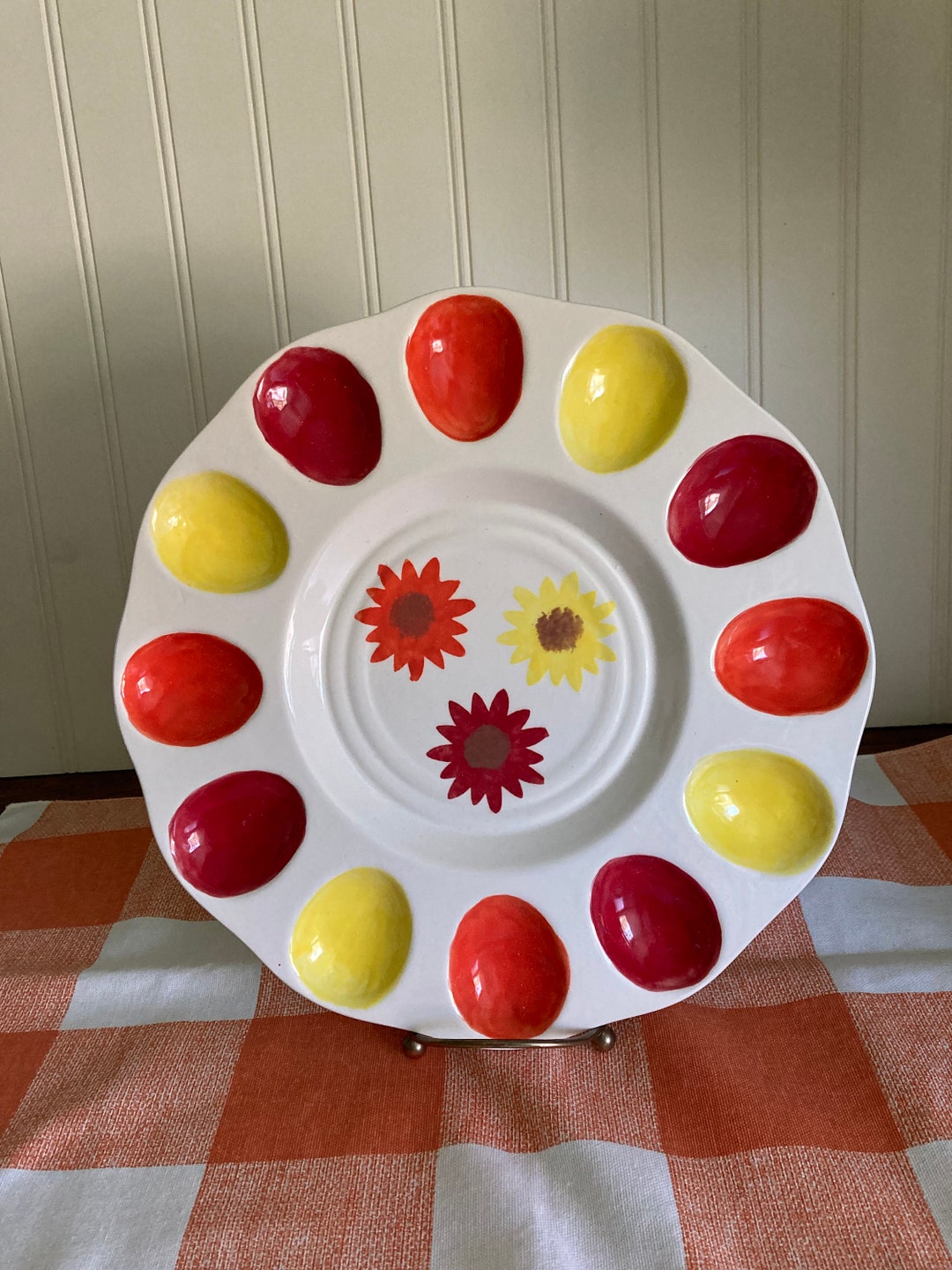 Ceramic Deviled Egg Dish Mum Fall Deviled Egg Dish Deviled Egg Platter Deviled Egg Tray Fall