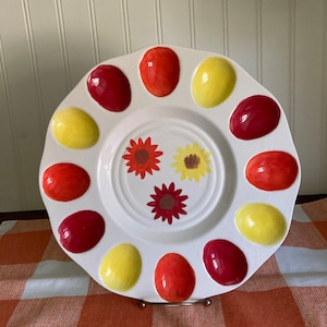 Ceramic Deviled Egg Dish Mum Fall Deviled Egg Dish Deviled Egg Platter Deviled Egg Tray Fall Deviled Egg Dish Ceramic Deviled Egg Tray