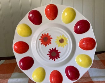 Ceramic Deviled Egg Dish Mum Fall Deviled Egg Dish Deviled Egg Platter Deviled Egg Tray Fall Deviled Egg Dish Ceramic Deviled Egg Tray