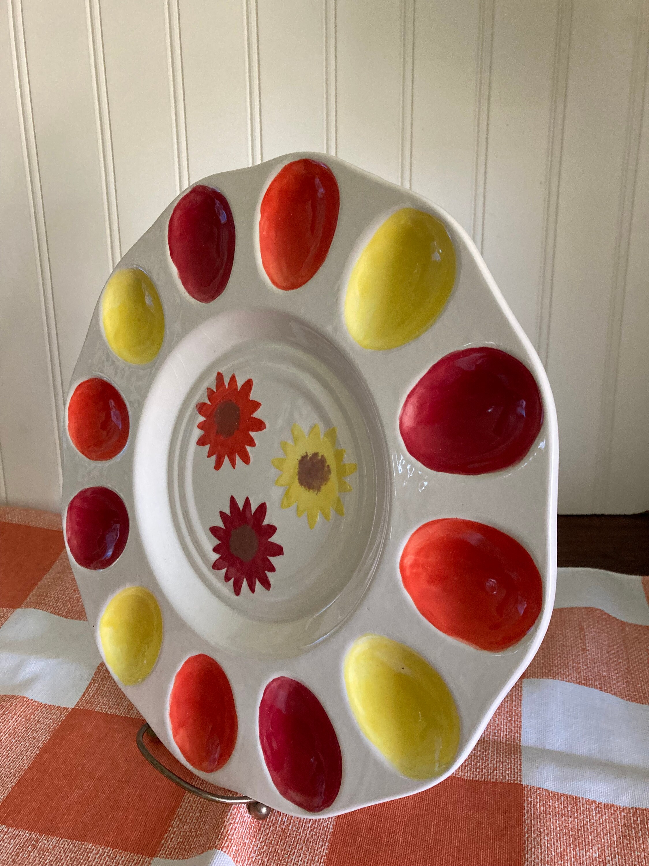 Ceramic Deviled Egg Dish Mum Fall Deviled Egg Dish Deviled Egg Platter ...