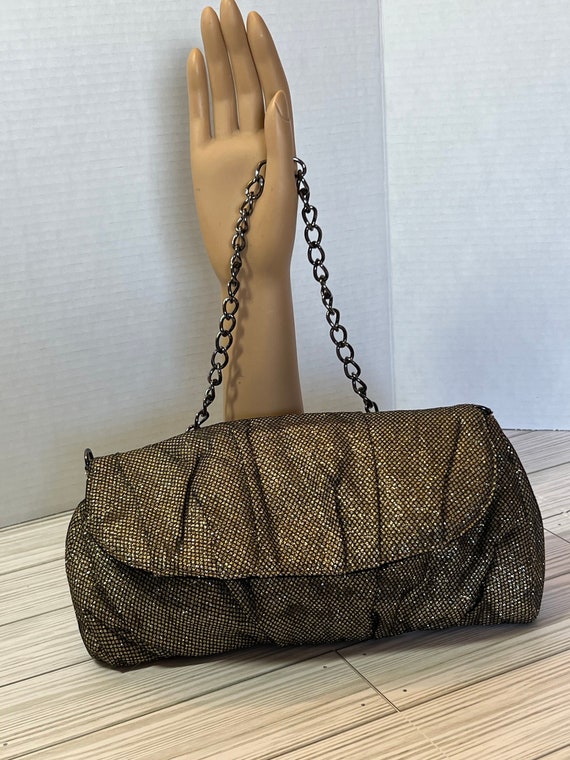 Vintage Metallic Gold & Black Shoulder Bag