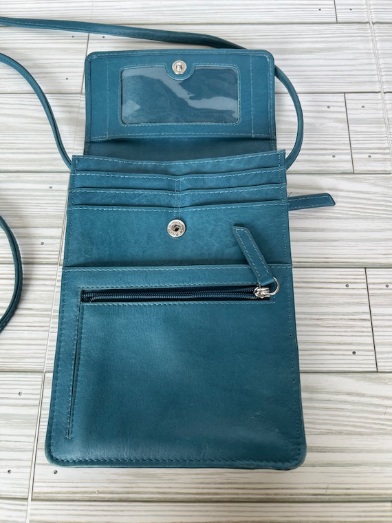 Leather Blue Phone Crossbody Bag