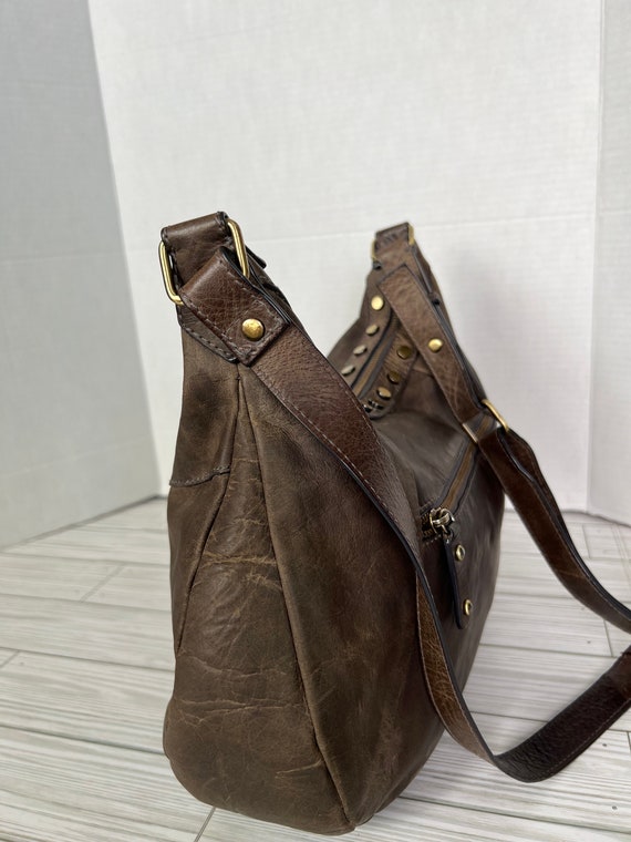 BORN Brown Leather Western Boho crossbody bag - image 5