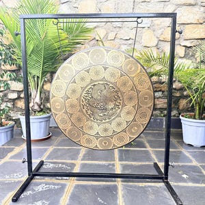 Extra Large Tibetan Dragon Gong | Handmade Sound Healing Meditation Bell, Nepal
