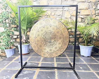 Extra Large Tibetan Dragon Gong | Handmade Sound Healing Meditation Bell, Nepal