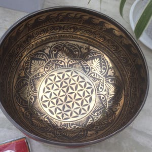 25cm Blume des Lebens Klangschale-Made in Nepal- Klangschale in Premium Qualität-