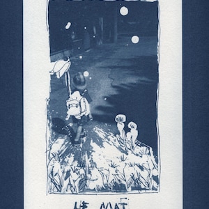 The Fool - Tarot. CYANOTYPE
