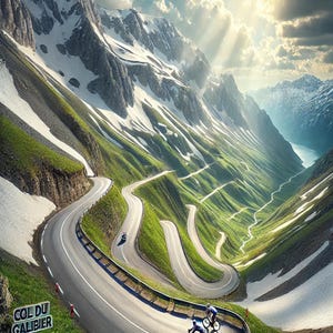 Col du Galibier Cycling Poster – Road Bike Printable Wall Art